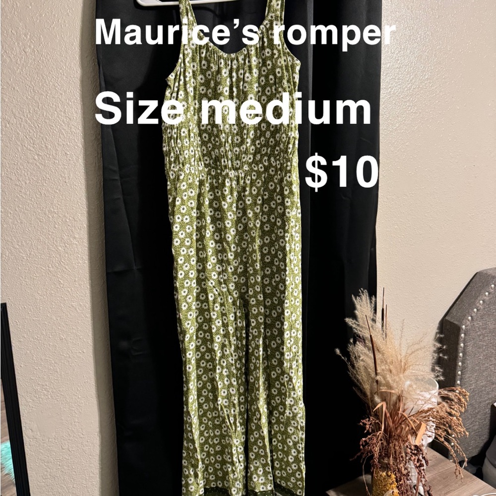Maurices Green Floral Jumpsuit